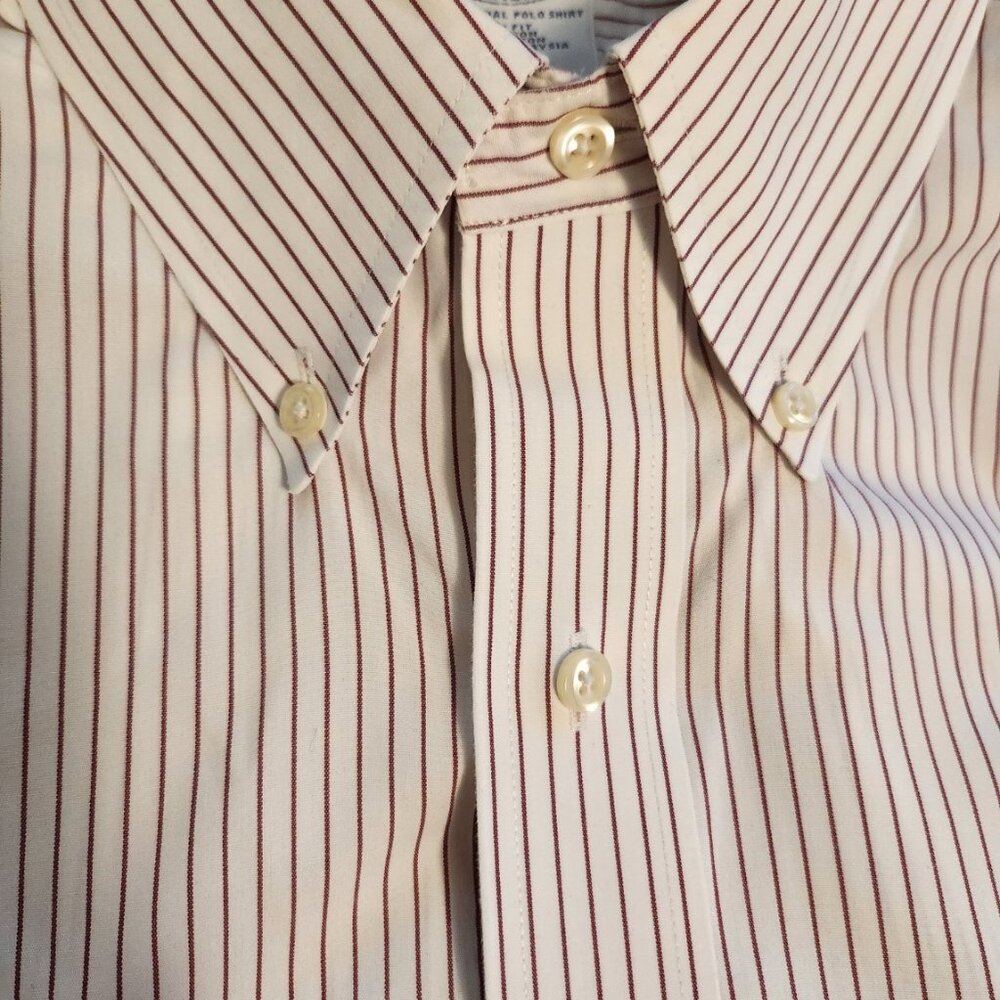 Brooks Brothers Original Polo, white with red stripes, size 17-34